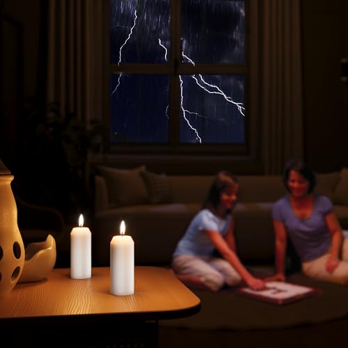 Emergency Candles - 15H Unscented White Pillar - 3 Pack with Notch-Head