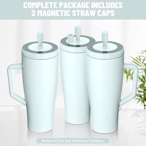 Magnetic Straw Cover - Silicone Leakproof Protector for Tumbler - Blue Agave
