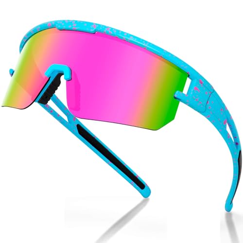 AVV Polarized Running Sunglasses Sky Blue & Pink Lens – Unisex Sports Shades