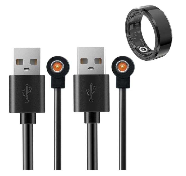 2 Pcs Magnetic Smart Ring Charger Cords - Fast Charging for 4mm Devices
