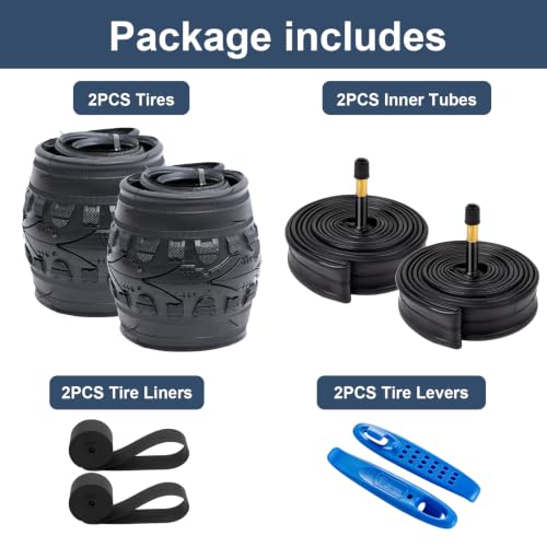 YunSCM 700x38C Bike Tires - Black 01 for Road, Gravel, Hybrid Bikes - 2 Pack