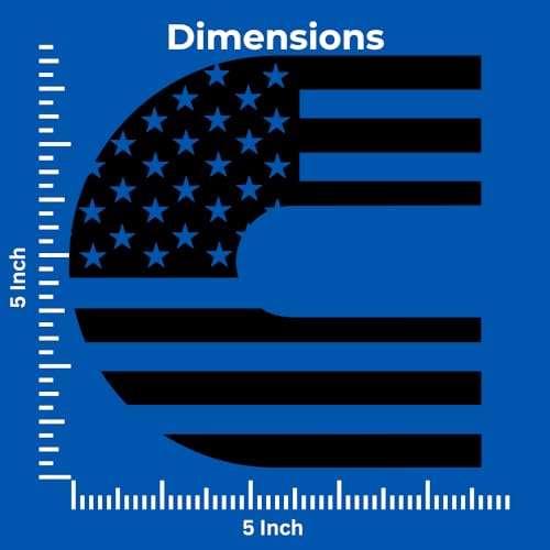 American Flag Vinyl Decal - 5x5 Inch Glossy Black Sticker for Trucks