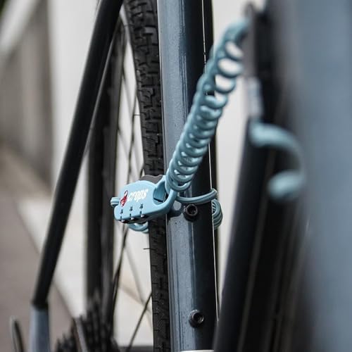 CROPS Q-BIRO Blue Bike Lock Cable 6ft 3-Digit Combination Lock - Durable & Lightweight