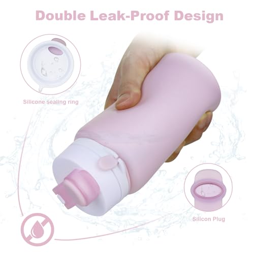 Collapsible Water Bottle - 19oz Foldable Silicone - Taro Purple