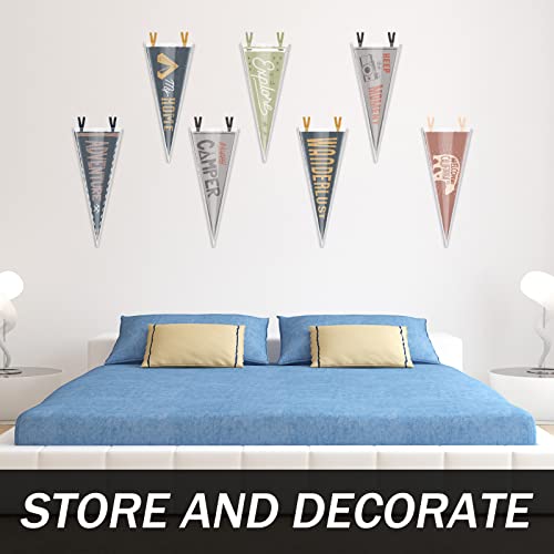 24 Pack Pennant Protective Sleeves for 12x30 Inch Flags, Clear Plastic Display Holders