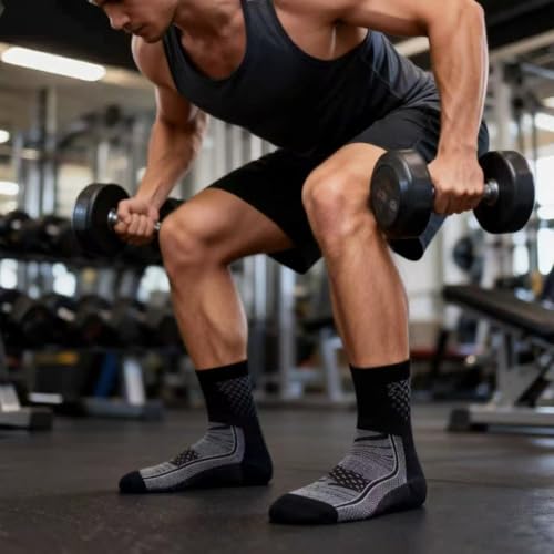 6 Pack Low Cut Athletic Ankle Socks for Men and Women - Black