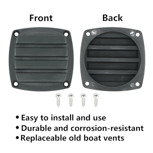 Nylon Louvered Flush Vent for Marine Boats - Black