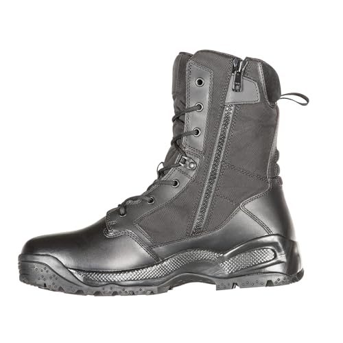 Men's Tactical Waterproof Patrol Boots - 8-Inch Side Zip - Black