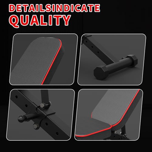 Adjustable Weight Bench - 1050lbs Capacity, Foldable Home Gym