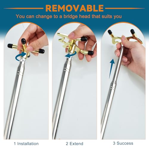 Retractable Billiard Cue Bridge Stick with 3 Detachable Heads - Pool Table Accessories