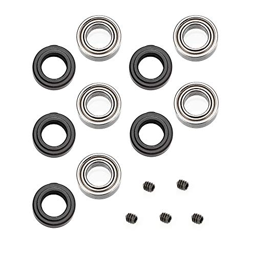 Yakamoz 5-Set Router Bit Bearings Replacement Kit Bottom Mounted Ball Bearing Guide Fits 1/4 Inch Shank Router Bits | Inner Dia. 1/4¡± & Outer Dia. 1/2¡±, Fixed Collar Included