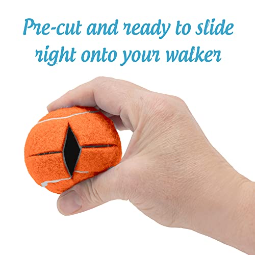 Top Glides Smileyballs Pre-Cut Walker Tennis Ball Glides - 1 Pair (Orange)