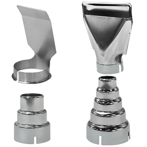 4Pcs Heat Gun Nozzles Kit, Heat Gun Accessories, Stainless Steel Reflector Nozzle, Hot Air Gun Soldering Station Nozzle Tool