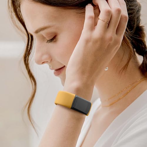 Silicone Sport Band for Fitbit Charge 6 - Yellow Replacement Strap
