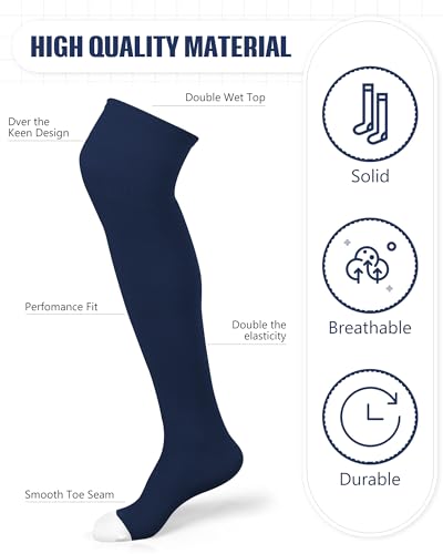 High Football Socks - Medium Size - Blue and White