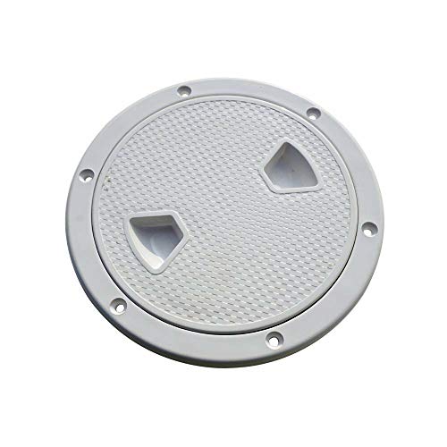 4-Inch Marine Non-Slip Inspection Deck Plate Hatch - White