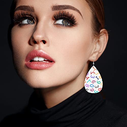 Exotic Flower Faux Leather Teardrop Earrings - Universal Pattern