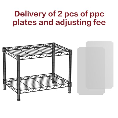 SINGAYE 2 Small Wire Shelves Kitchen Pantry Close Home Organizers and Storage Bathroom Shelf Laundry Room Organization Adjustable Book Metal Garage Shelving Unit