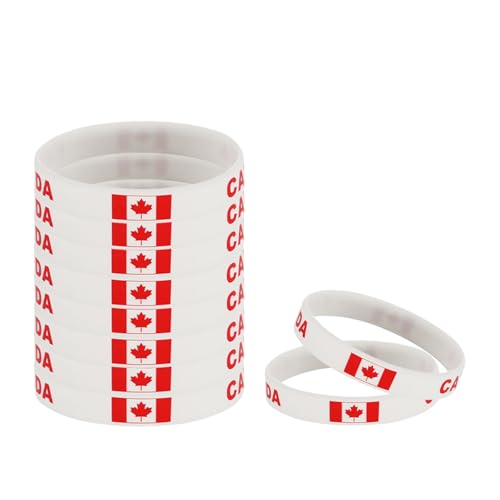 Canada Flag Silicone Bracelet - Patriotic Rubber Wristband for Sports