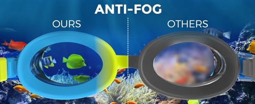 Kids Swim Goggles - Anti-Fog Lenses, 100% UV Protection - Blue & Yellow