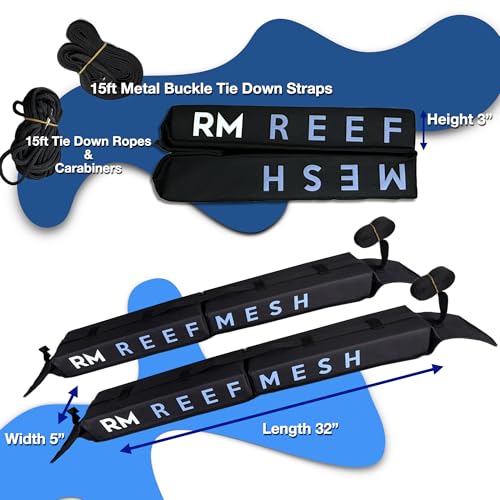 Universal Soft Roof Rack Pads for Kayaks, Canoes & Surfboards