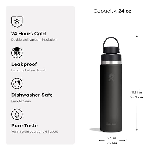 Hydro Flask 24oz Insulated Stainless Steel Water Bottle with Leakproof Wide Mouth Chug Lid
