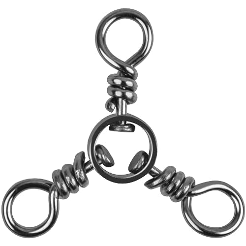 3-Way Fishing Swivels Tackle - 30pcs 6# 33lbs Stainless Steel