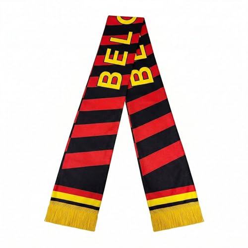 Belgium Reversible National Soccer Fan Knit Scarf - 70.9 x 6.3 inch