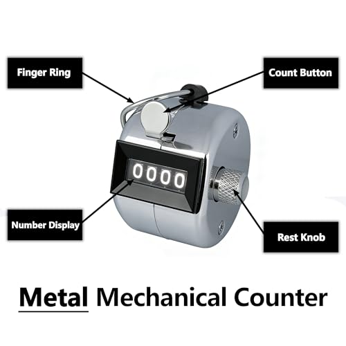 Handheld Mechanical Tally Counter - 2-Pack with Metal Case & Lanyard