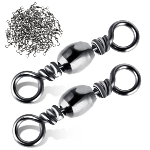 Fishing Barrel Swivels - 100Pcs High Strength Steel 7#