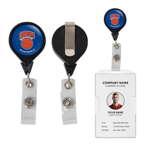 New York Knicks Retractable Badge Holder - Domed Logo