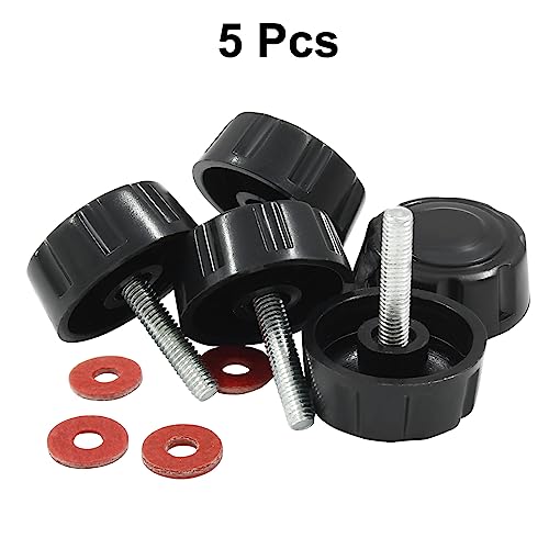 Fishing Reel Handle Screw Caps - 5 Pcs Black Replacement Knobs