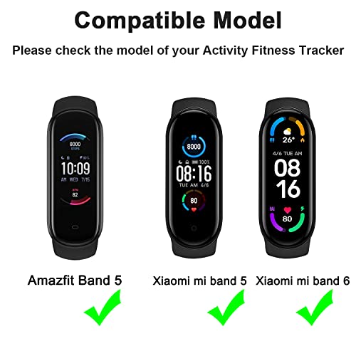 Soft Nylon Sport Strap for Amazfit Band 5 - 2 Pack, Black & Dark Blue