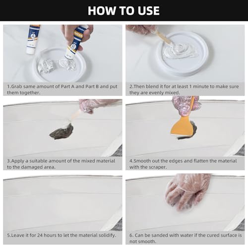 Globalcom Marine Fiberglass Repair Kit White – Gel Coat for Boats