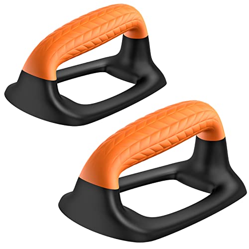 Push Up Bars with Soft Rubber Handles - Black & Orange