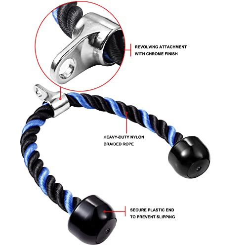Tricep Rope Cable Attachment - 27 & 36 Inch, Non-Slip Grip