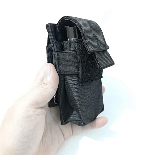 Molle Flashlight Pouch - Portable 4.6 Inch Waist Pack - Black