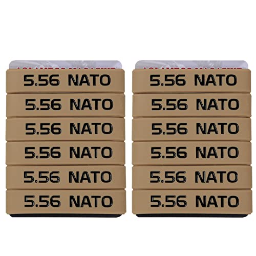 Aolamegs 5.56 Magazines Marking Band 12-Pack Khaki-Black for Quick Identification