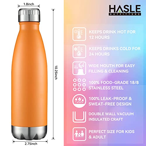 HASLE OUTFITTERS 17oz Vacuum Insulated Stainless Steel Water Bottle – Orange