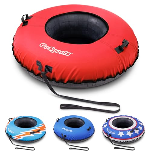 44 Inch Heavy-Duty Snow Tube with Canvas Cover - Red