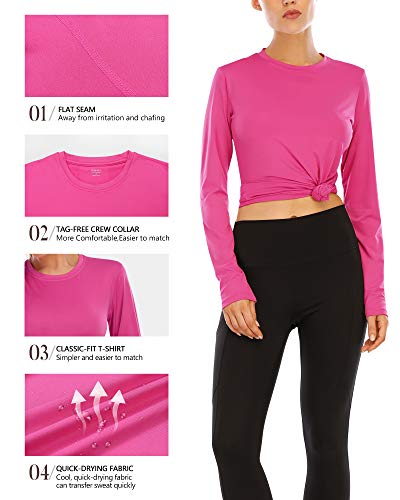 Women's UPF 50+ Sun Protection Long Sleeve Rash Guard 2 Pack - Pink & Lilac