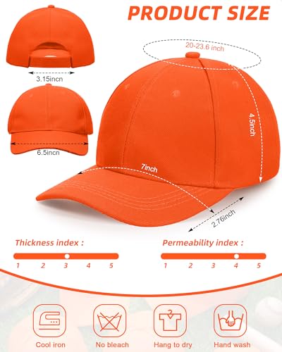Handepo 24 Bulk Orange Baseball Caps Adjustable – 24 Pack