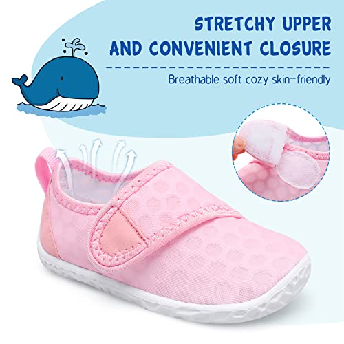 Toddler Water Shoes - Boys & Girls Quick-Dry Aqua Socks - Pink