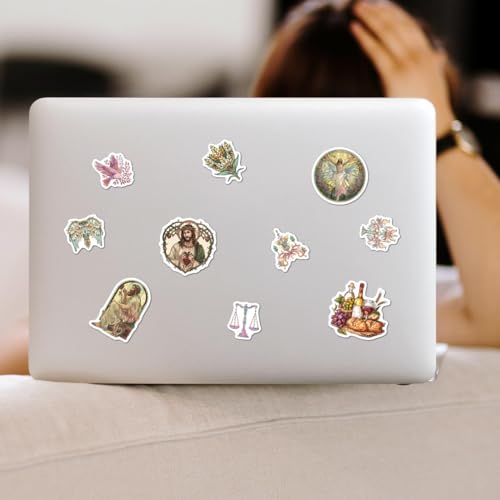Pack 50 Pcs Christian Catholic Stickers for Water Bottles Laptop Cups Scrapbooking Journaling Teens Kids Spanish Boys Girls Adults Waterproof Aesthetic Sticker Small Vinyl Decals
