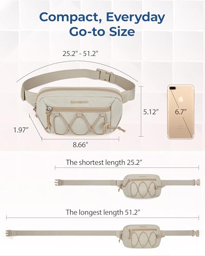 Large Capacity Fanny Pack for Women - Beige & Green