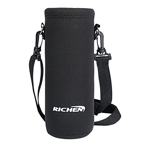 RICHEN 1000ml Neoprene Water Bottle Carrier Bag with Adjustable Shoulder Strap - Black