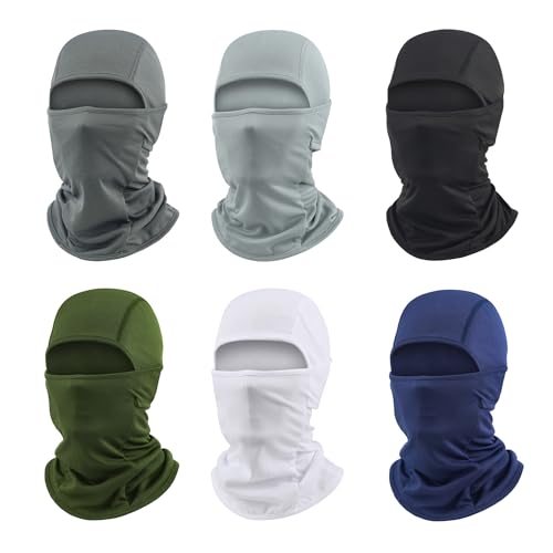 Breathable Balaclava Face Mask - 6 Pack UV Protection Hood - One Size