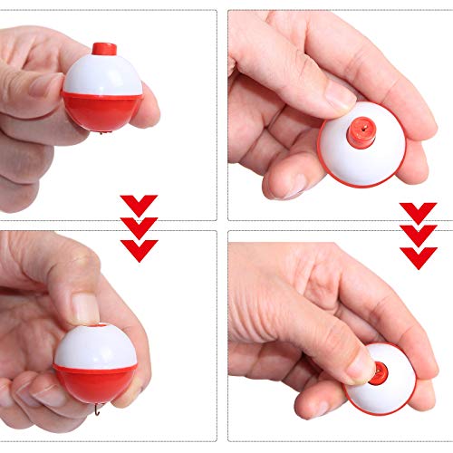 Fishing Bobbers - 0.75in Round Snap-on Buoy Floats - 15 Pack