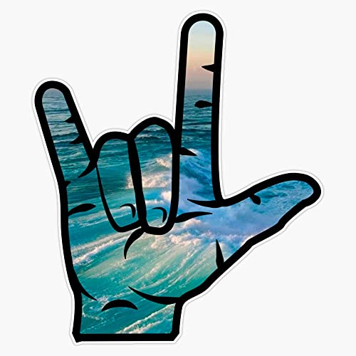 I Love You Sign Language Vinyl Decal - 5-Inch Weatherproof Bumper Sticker