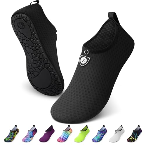 Water Shoes for Women & Men - Quick-Dry Aqua Socks - Black